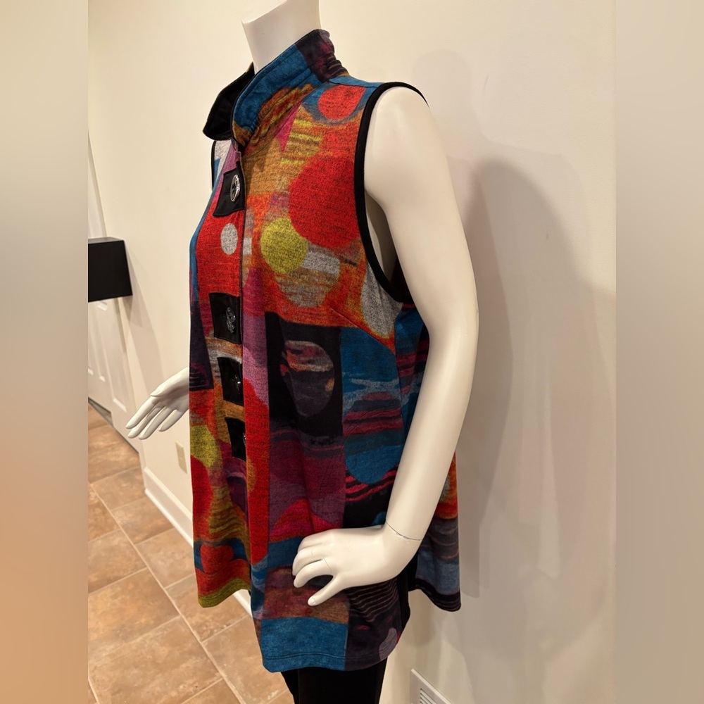 John Mark Women’s Geometric Pattern Button-Up Tun… - image 6